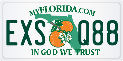FL license plate EXSQ88