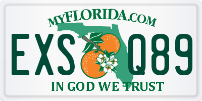 FL license plate EXSQ89