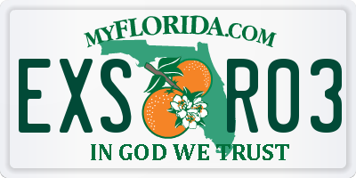 FL license plate EXSR03