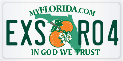 FL license plate EXSR04