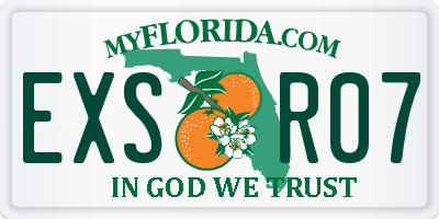 FL license plate EXSR07