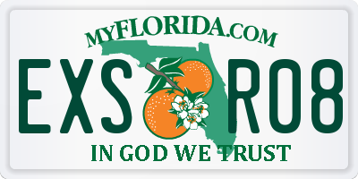FL license plate EXSR08