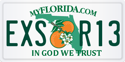 FL license plate EXSR13