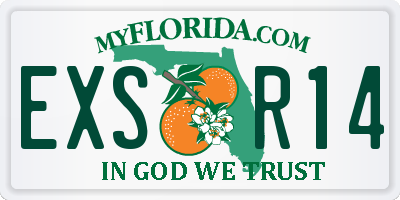 FL license plate EXSR14
