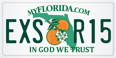 FL license plate EXSR15