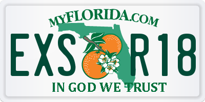 FL license plate EXSR18