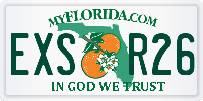 FL license plate EXSR26