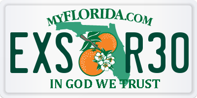 FL license plate EXSR30