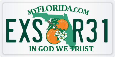 FL license plate EXSR31