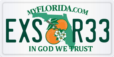 FL license plate EXSR33