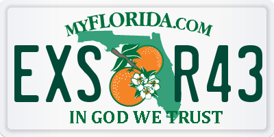 FL license plate EXSR43