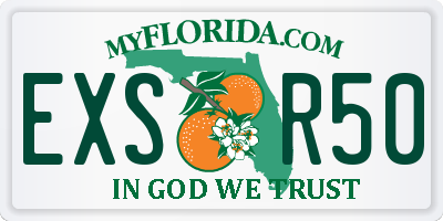 FL license plate EXSR50