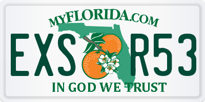 FL license plate EXSR53