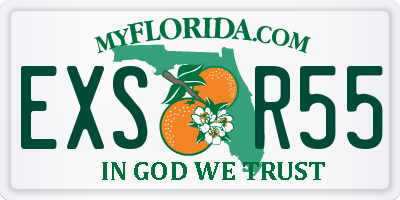 FL license plate EXSR55
