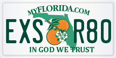 FL license plate EXSR80