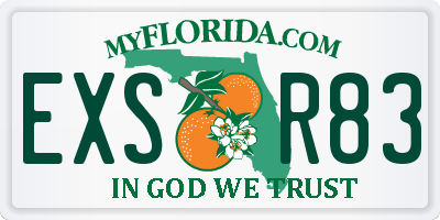 FL license plate EXSR83