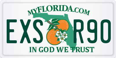FL license plate EXSR90
