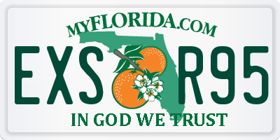 FL license plate EXSR95
