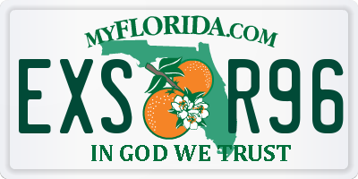 FL license plate EXSR96