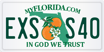 FL license plate EXSS40