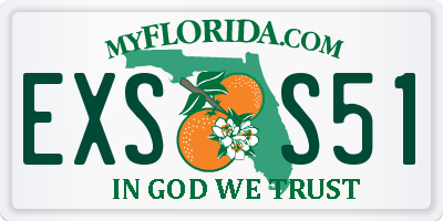FL license plate EXSS51