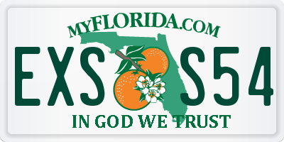 FL license plate EXSS54