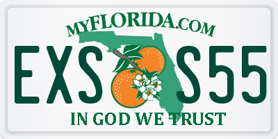 FL license plate EXSS55