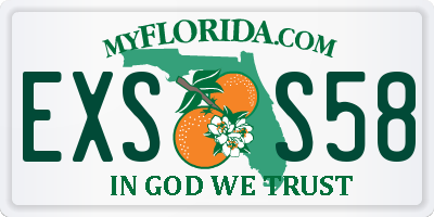 FL license plate EXSS58
