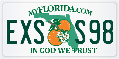 FL license plate EXSS98