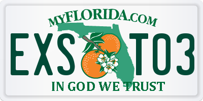 FL license plate EXST03