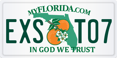 FL license plate EXST07
