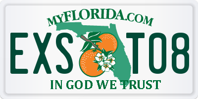 FL license plate EXST08