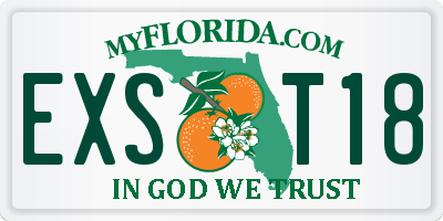 FL license plate EXST18