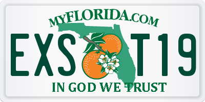 FL license plate EXST19