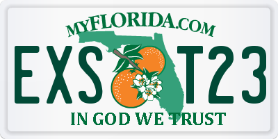 FL license plate EXST23