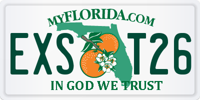 FL license plate EXST26