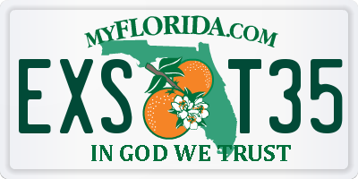 FL license plate EXST35