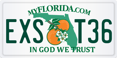 FL license plate EXST36