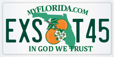 FL license plate EXST45