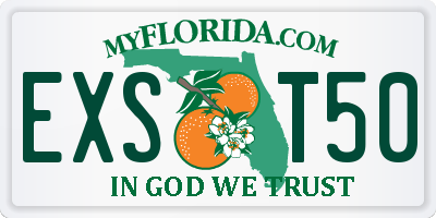 FL license plate EXST50