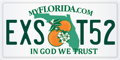 FL license plate EXST52