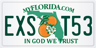 FL license plate EXST53