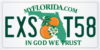 FL license plate EXST58