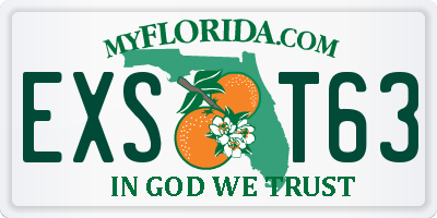FL license plate EXST63