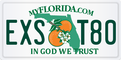 FL license plate EXST80