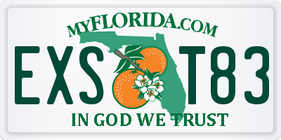 FL license plate EXST83