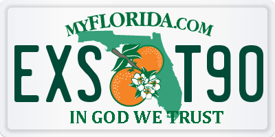 FL license plate EXST90