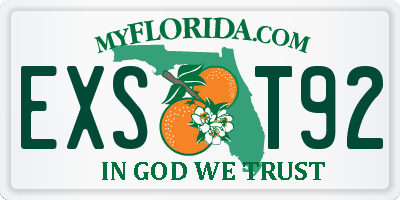 FL license plate EXST92