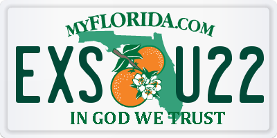 FL license plate EXSU22