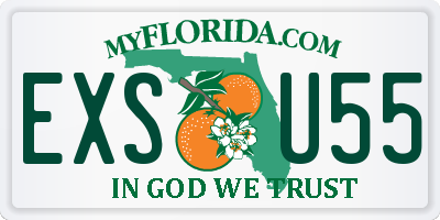 FL license plate EXSU55